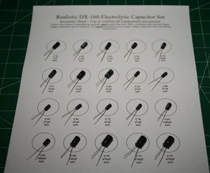 Realistic DX-160  Electrolytic Capacitor rE-Cap Kit - Premium Kit+5 Transistors - Picture 1 of 4