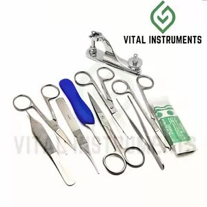 Juego de 10 instrumentos médicos quirúrgicos de circuncisión kit de acero inoxidable premium - Imagen 1 de 1
