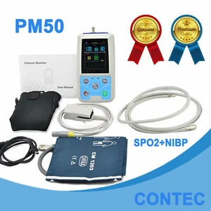 Contec PM50 Pulse Oximeter SPO2 Monitor Pulse Rate Ambulatory NIBP Monitor+SW - Picture 1 of 12