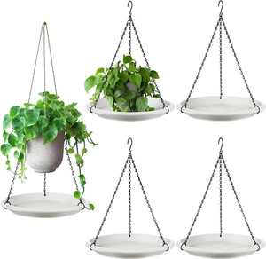 5 Pcs Hanging Planter for Indoor Outdoor Plants, 12" Plant Saucer with 15 Hangin - Picture 1 of 7
