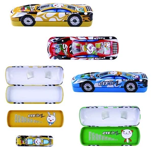 Fast Car Shaped Metal School Pencil 2 In 1 Tin Case Office Novelty Funny - Picture 1 of 17
