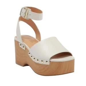 Marc Fisher Diona weiße Plateau-Sandalen aus Holzimitat Größe 7,5 - Bild 1 von 13