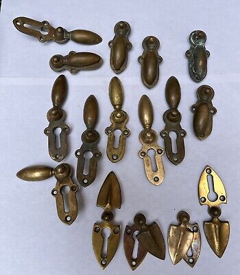 Large Key Hole Escutcheons Brass Victorian Droplet Or Shield • 7.75$