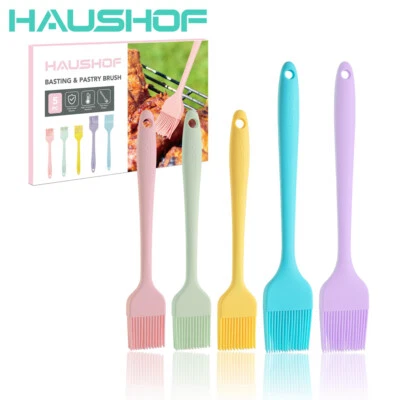 HAUSHOF 5PIECE Silicone Basting Pastry Brush Set Heat Resistant Pastry Brush Set - Image 1 of 4