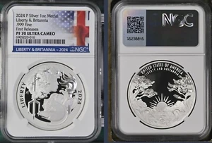 2024 P SILVER 1oz MEDAL NGC PF70 UC FIRST RELEASES (US MINT MEDAL) - Picture 1 of 4