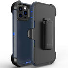 For iPhone 14 Plus 13 12 11 Pro Max 3in1 Shockproof Belt Clip Holster Case Cover