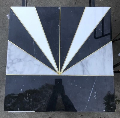 5 azulejos de mármol de piedra Art Deco geométricos grandes - solo locales Foto 1 de 2