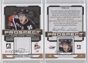 2014 ITG Draft Prospects Prospect Game Used Bronze Jersey /45 Brendan Perlini