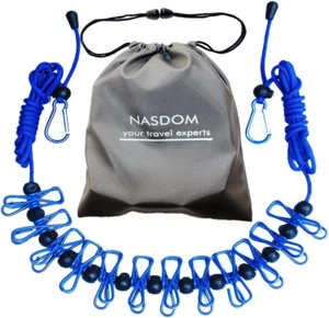 Travel Clothesline,4M/13Ft Portable Retractable Adjustable Clothes Line Rope wit - Picture 1 of 7