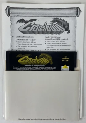 VTG Crossbow Floppy Disk  W/Manual for Commodore 64/128 Absolute 1983 - UNTESTED - Image 1 of 4