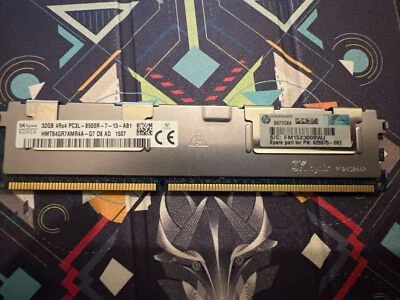 Hynix 32GB (1x32GB) PC3L-10600R 4Rx4 Server Memory - HMT84GR7AMR4A - Image 1 of 2