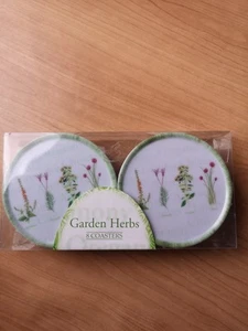 Vintage 8 Melamine Garden Herbs Coasters New Sealed - Picture 1 of 3