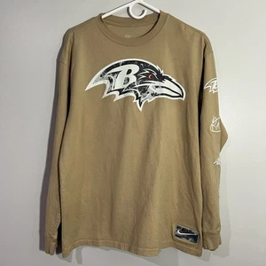 T-shirt Nike NFL Baltimore Ravens calcio marrone marrone chiaro manica lunga uomo media - Foto 1 di 10