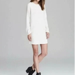 Joie weiß creme 100 % Wolle Langarm Business Freizeit Etuikleid Größe Small - Bild 1 von 8