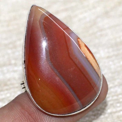 925 Silver Plated Sardonyx Ring Handmade Gemstone Jewelry Size US 11.5 GW - Image 1 of 3