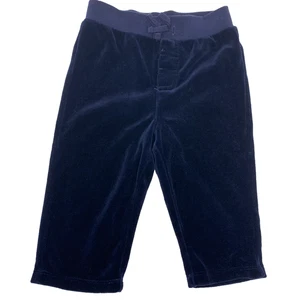 Ralph Lauren Baby Boys 9 Months Navy Blue Velour Pull-on Elastic Waist Pants - Picture 1 of 5