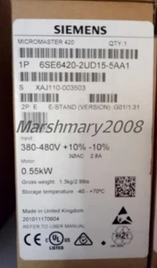 6SE6 420-2UD15-5AA1 NEW SIEMENS 6SE6420-2UD15-5AA1 MICROMASTER 420 380-480 V - Picture 1 of 3