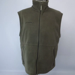 Chaleco Columbia Para Hombre Talla XL Sin Mangas Cremallera Completa Cuello Simulado Vellón Gris - Imagen 1 de 10