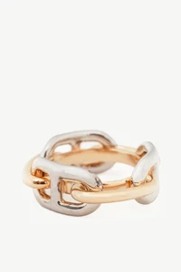 Hermes Regate Two-Tone Palladium-Plated Scarf 90 Ring - Picture 1 of 5