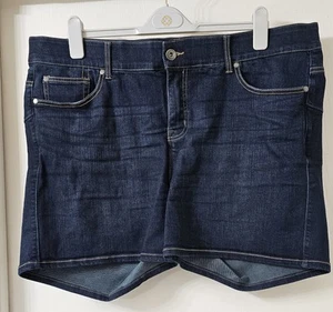 Torrid High Rise Dark Rinse Denim Jean Shorts Women's Size 20 Stretch  - Picture 1 of 7