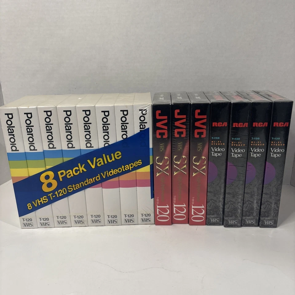 НОВЫЙ ЗАПЕЧАТАННЫЙ ЛОТ ИЗ 15 VHS ПУСТОЙ SONY ПРЕМИУМ КЛАССА Polaroid JVC RCA - Изображение 1 из 3