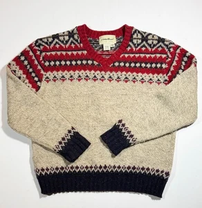 Vintage Eddie Bauer Legend Womens Sweater Small Wool Fair Isle Nordic Fisherman - Picture 1 of 13