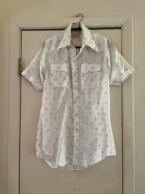 Camisa de Colección Años 70 Rockmount Ranch Wear Perla A Presión Occidental Para Hombre Ajustada con Botones S Foto 1 de 4