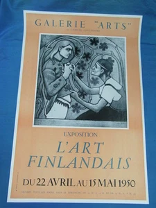 AFFICHE EXPO ORIGINALE POSTER : L ART FINLANDAIS 1950 GALERIE ARTS FBG ST HONORE - Imagen 1 de 1