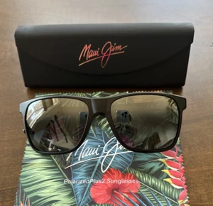 Maui Jim Pailolo Polarized Matte Black Rectangle Wrap 603-02 Brand New MSRP $199 - Picture 1 of 6