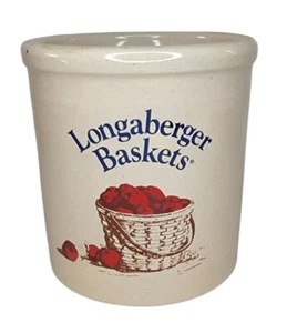 Robinson Ransbottom Longaberger Apple basket Crock Roseville High Jar Utensil 1q - Picture 1 of 5