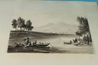 Fishermen or farmers on the shore - watercolor signed + dated - original from 1870 /S40