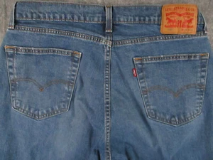 Levis 505 Jeans Mens 32x31 Blue Denim Regular Fit Straight Medium Wash Western - Picture 1 of 16