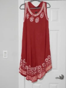 Neu mit Etikett rotes Maxi Sommerkleid Strand Coverup tropisch Einheitsgröße - Bild 1 von 4