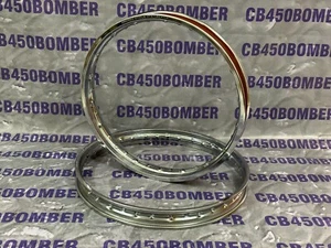 Llanta cromada delantera + trasera HONDA 90 S90 CS90 CL90 2 PIEZAS. - Imagen 1 de 11