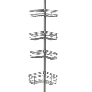 Glacier Bay "L" Style Pole Caddy in Satin Nickel mit 4 Ablagen - Bild 1 von 7