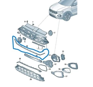 2GA853101C2ZZ MODANATURA INFERIORE GRIGLIA VOLKSWAGEN TROC DAL 2019 IN POI - Foto 1 di 14
