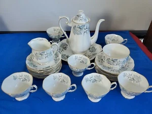 ROYAL ALBERT Bone China England Silber Ahorn Servierer 8 Völker, Zucker, Creme   - Bild 1 von 12