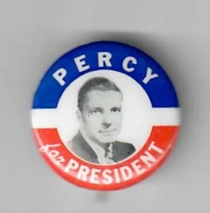 Botón de campaña presidencial Charles Percy de 1968 1" violonchelo - Imagen 1 de 1