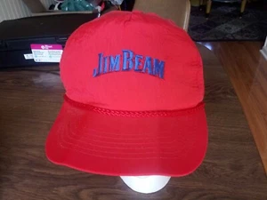 Vintage Jim Beam Bourbon Whiskey Hat Red Nylon Classic Truckers rare dad gift - Picture 1 of 12