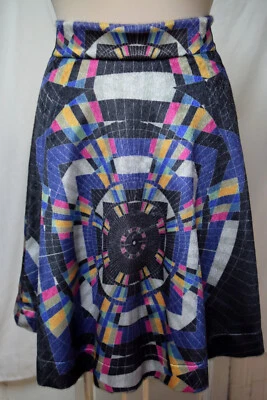 Saia RT by Elle abstrata geométrica colorida pele sintética como flip-XS-Artsy - Imagem 1 de 4