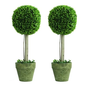 Albero a sfera topiaria artificiale 60 cm, protetto dai raggi UV, in vaso ponderato, bellissimo albero - Foto 1 di 12