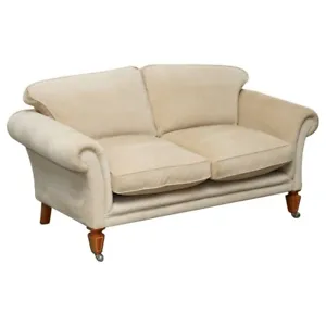 EXQUISITE RRP £15,000 VISCOUNT DAVID LINLEY TWO SEAT SOFA WITH STAMPED CASTORS - Picture 1 of 21