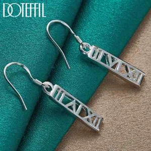 Pendientes dije de plata esterlina 925 largos números romanos doteffil joyería - Imagen 1 de 6