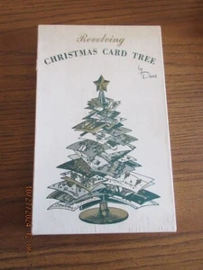 Christmas Tree Card Holder Revolving Plastic Mail by Davis Products -Vintage USA - Picture 1 of 12
