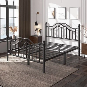 Twin Full Queen Size Metal Platform Bed Frame with Headboard and Footboard - Picture 1 of 22