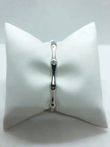 Sterling Silver Italian Bangle Bamboo Design - Picture 1 of 12