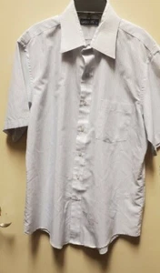 Vintage Damon Short Sleeve Stripe Dress Shirt Neck  Size 16 Ms11 - Picture 1 of 3