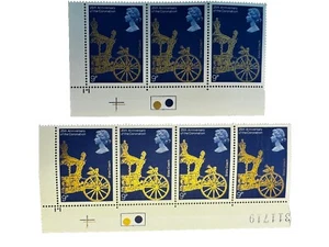 GB 1978 25th Anniversary of Coronation 9p 3&4-Stamp Blocks with TLGP MNH SG 1059 - Picture 1 of 1