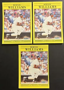 LOTTO 3 CARTE 1991 AGGIORNAMENTO FLEER BERNIE WILLIAMS #U-49 NEW YORK YANKEES - Foto 1 di 2