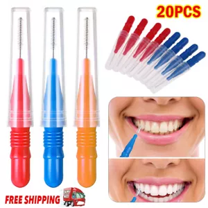 200pcs Interdental Brush Floss Sticks Tooth Floss Head Toothpick Cleaning New AU - Picture 1 of 12